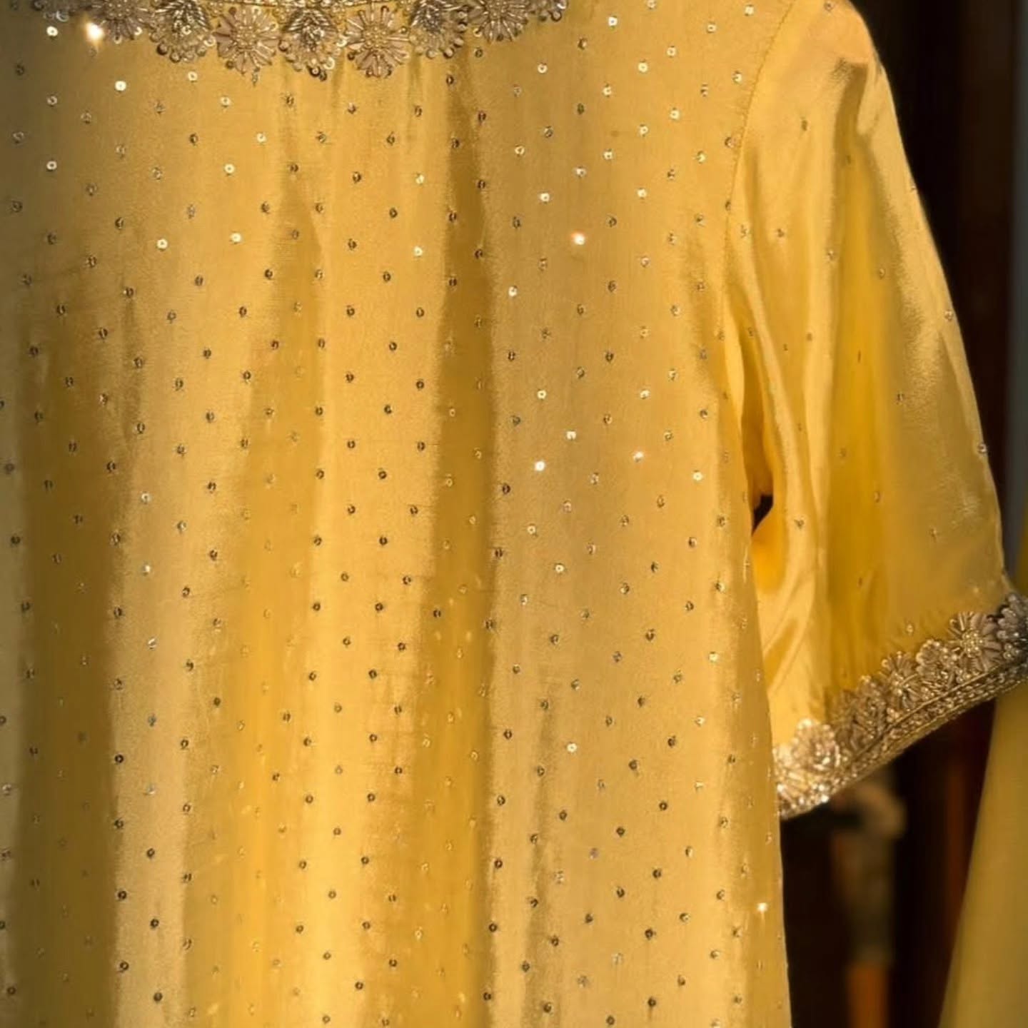 YELLOW SUNSHINE PREMIUM SILK FABRIC 3PC SUIT