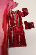 RED PURE CRIMSON VELVET 3 PC SUIT