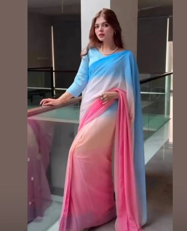 MULTI-SHADED SILK SAREE